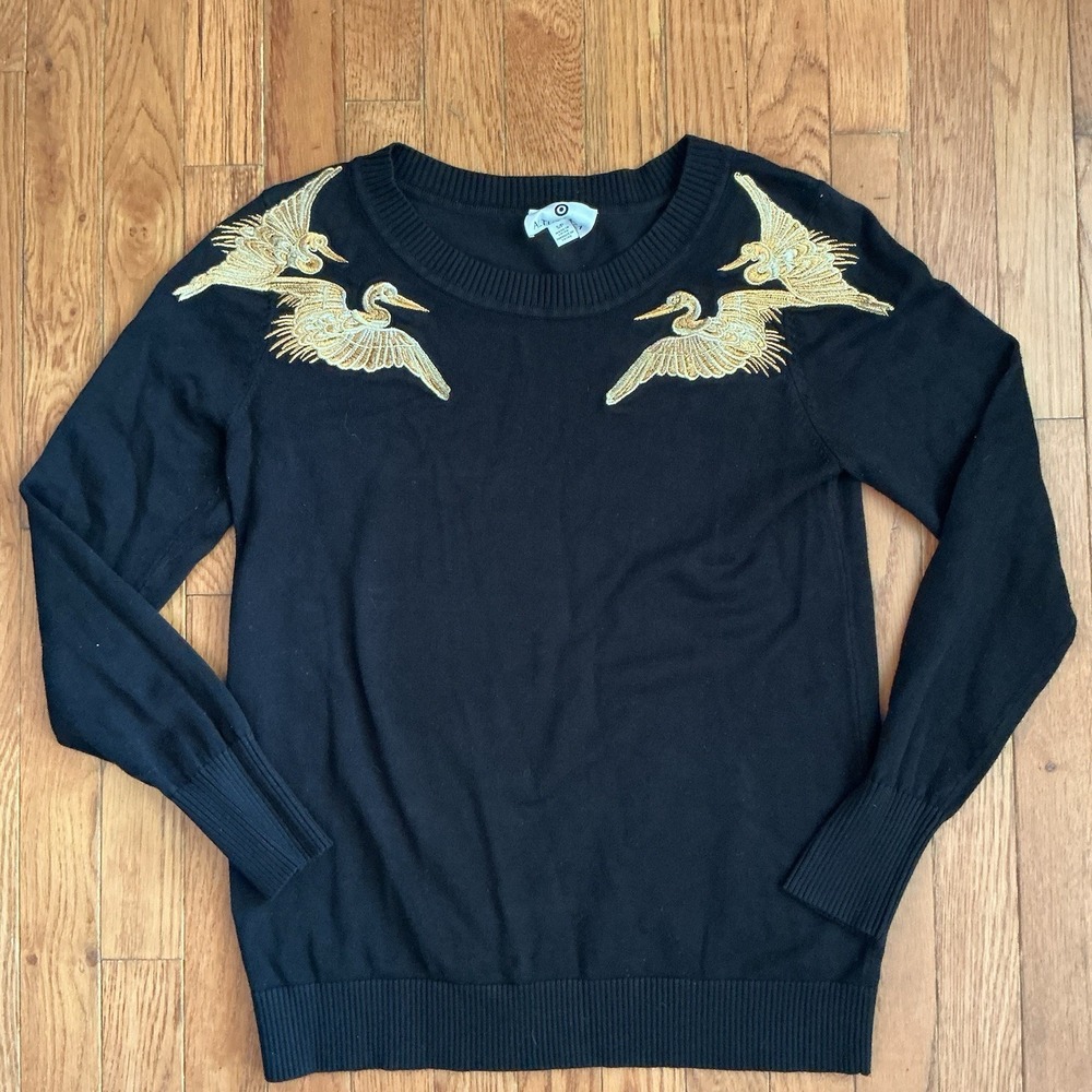 ALTUZARRA x Target Golden Goose Embroidered Black Sweater Women's- Size Medium